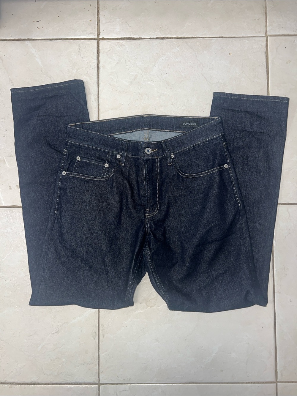 Bonobos Men’s Dark Blue Straight Jeans